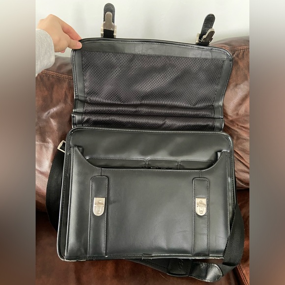 Leather brief case men’s black case - Picture 10 of 14